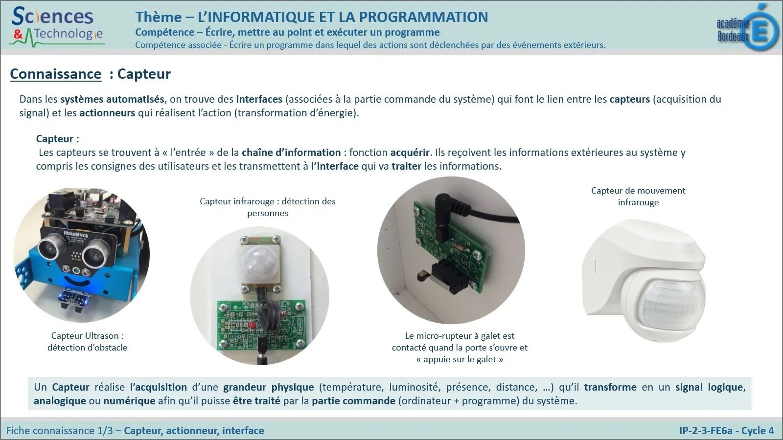 Capteurs actionneurs 1